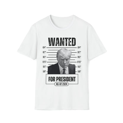 Men's Trump: Wanted for President Mug Shot T-Shirt