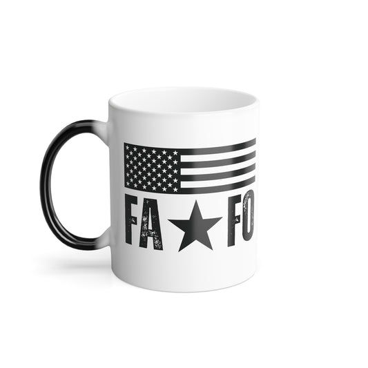 FAFO F Around and Find Out Color Changing Mug, America First American Flag Mug, Color changing with Heat Conservative Mug, Patriotic Gift, From Forging Freedom