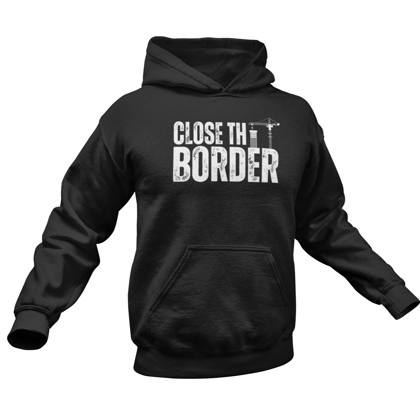 Men’s Close The Border Build A Wall Hoodie for Men, Stop the Southern Invasion US Border Wall Border Patrol Sweatshirt, MAGA Trump 2024 Secure the Border America FIrst Hoodie, Black, from Forging Freedom