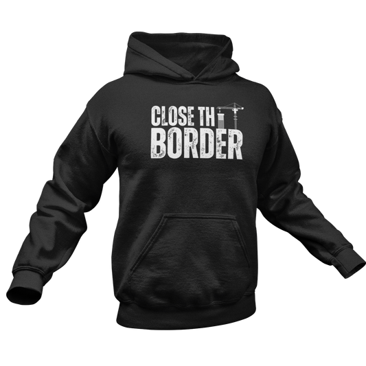 Men’s Close The Border Build A Wall Hoodie for Men, Stop the Southern Invasion US Border Wall Border Patrol Sweatshirt, MAGA Trump 2024 Secure the Border America FIrst Hoodie, Black, from Forging Freedom