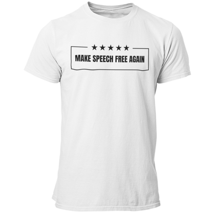 Make Speech Free Again Shirt for Men, MAGA Trump 2024 Free Speech 1st Amendment Tshirt, Constitutional Rights Conservative Libertarian Shirt, White, from Forging Freedom