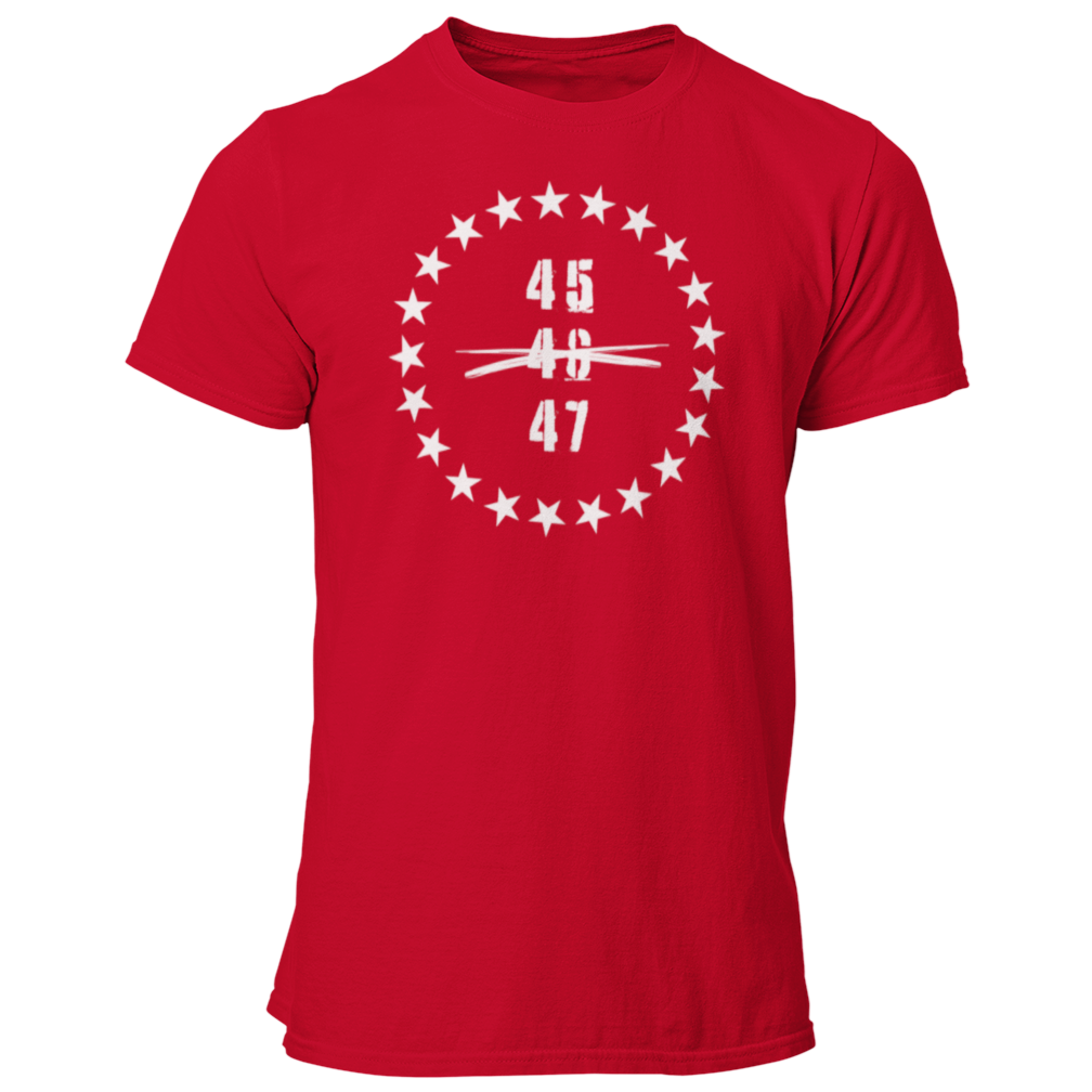 45 47 Donald Trump for President 2024 MAGA Shirt for Men, Anti Biden Pro Trump Let’s Go Brandon Tshirt, Keep America Great Save America USA Shirt, Red, from Forging Freedom