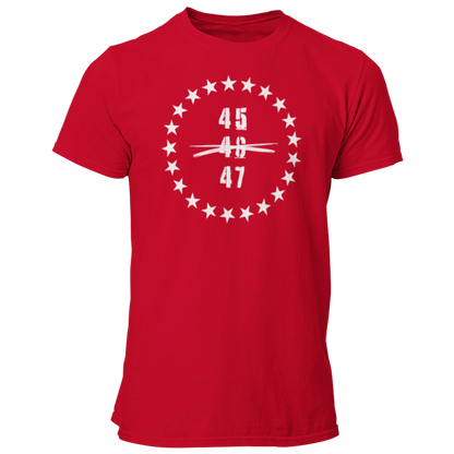 45 47 Donald Trump for President 2024 MAGA Shirt for Men, Anti Biden Pro Trump Let’s Go Brandon Tshirt, Keep America Great Save America USA Shirt, Red, from Forging Freedom