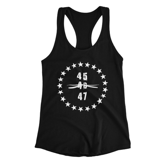 Women’s 45 47 Trump 2024 Racerback Tank Top