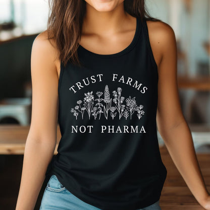 Trust Farms Not Pharma Tank Top for Women, Medical Freedom Informed Consent Tank for Women, Anti Government Conservative Conspiracy Theorist Shirt, Do Not Comply, Black, from Forging Freedom