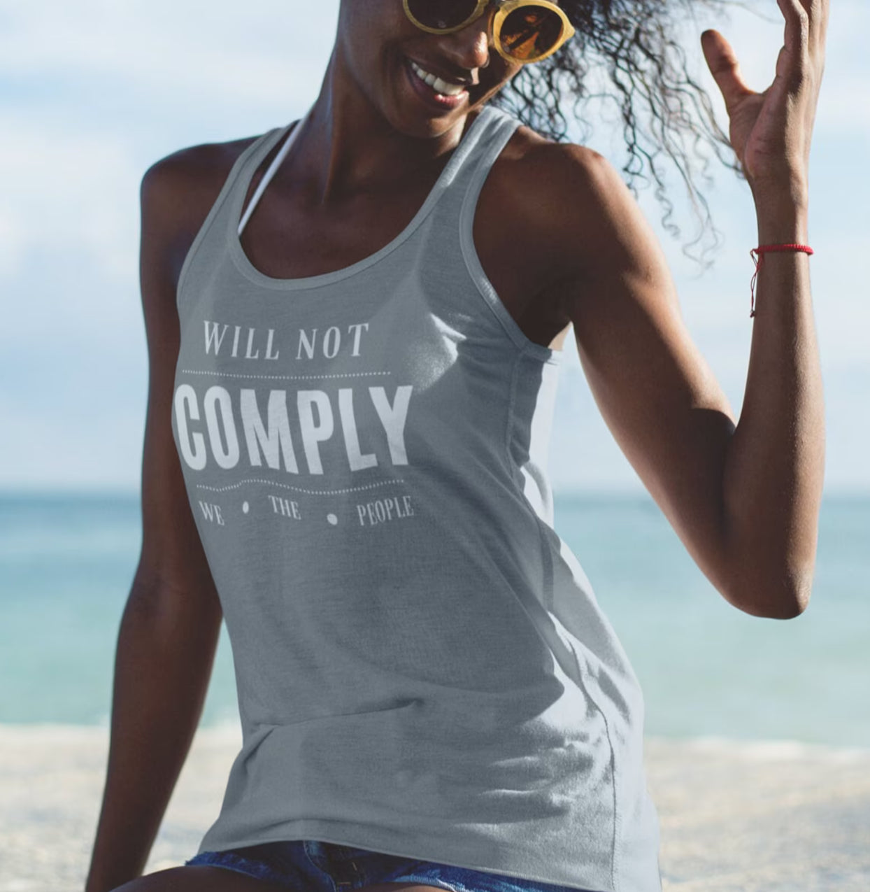 Women’s We The People Will Not Comply Racerback Tank Top