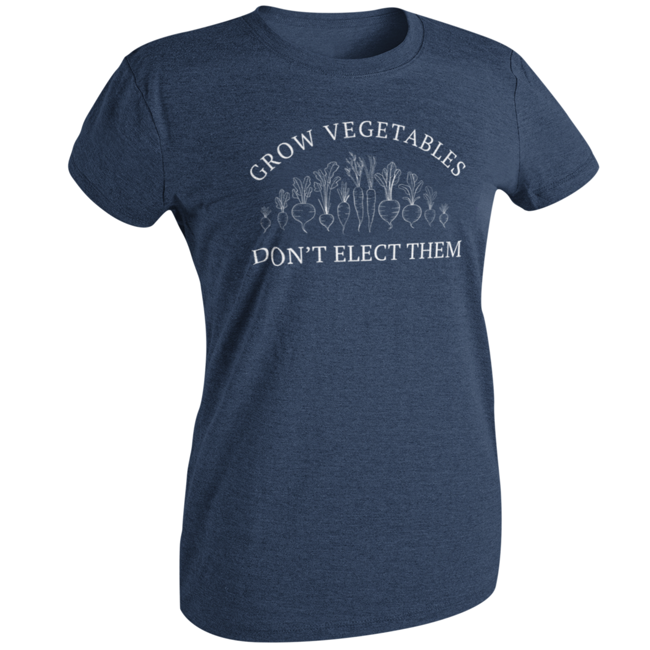 Grow Vegetables Don’t Elect Them Anti Biden Shirt, Trump for President MAGA 2024, Election Shirt Homestead Gardener, Trust Farms Not Pharma, Heather Navy, from Forging Freedom