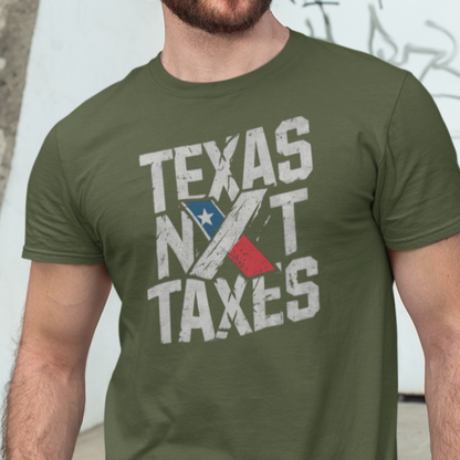 Men’s Texas NOT Tax Texas NOT Taxes Men’s Tshirt, Lone Star State Conservative Libertarian Make America Texas Shirt, Taxation is Theft, Military Green, from Forging Freedon es Military Green T-Shirt