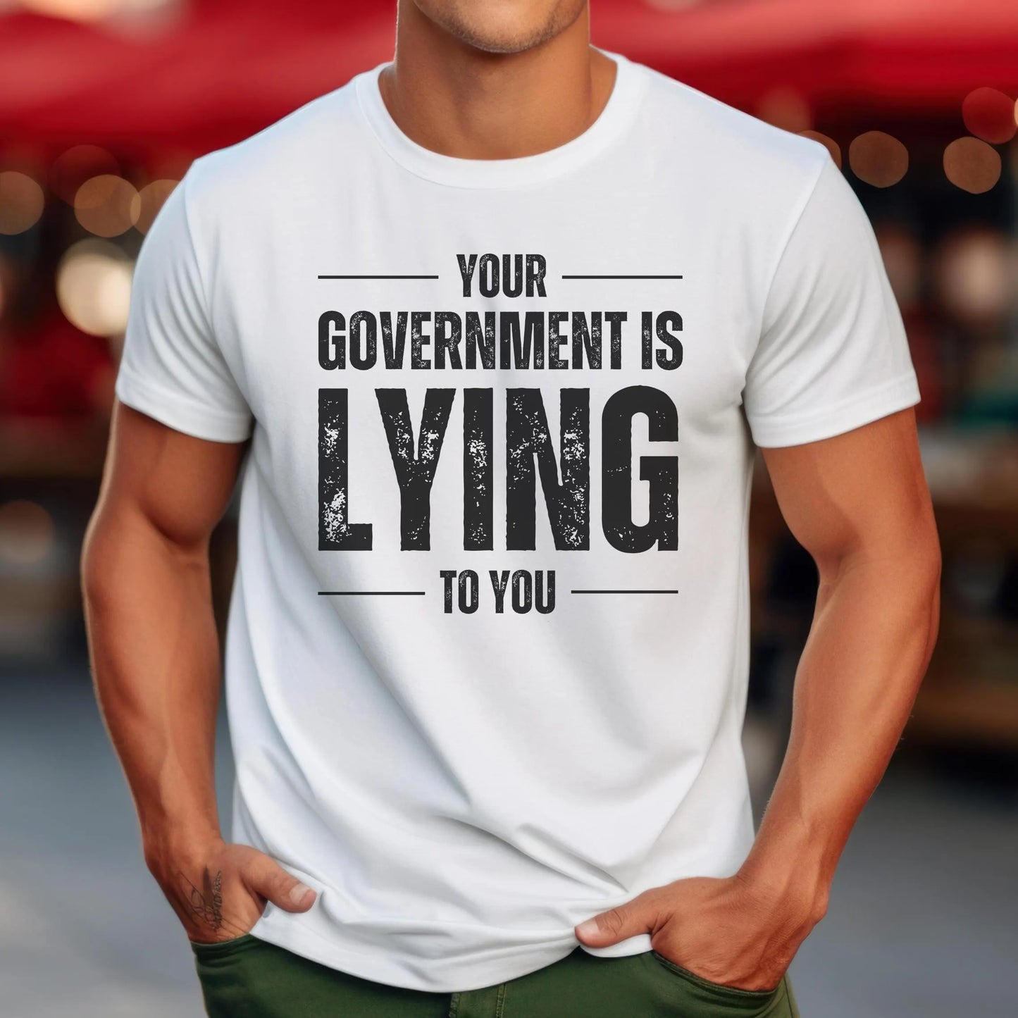 Your Government is Lying to You Shirt for Men Anti Government Conservative Libertarian Conspiracy Theorist Realist Pro Freedom Republican Patriotic Gift for Him Dad Husband Fathers Day Present Conspiracies Corruption Anti Establishment White, from Forging Freedom