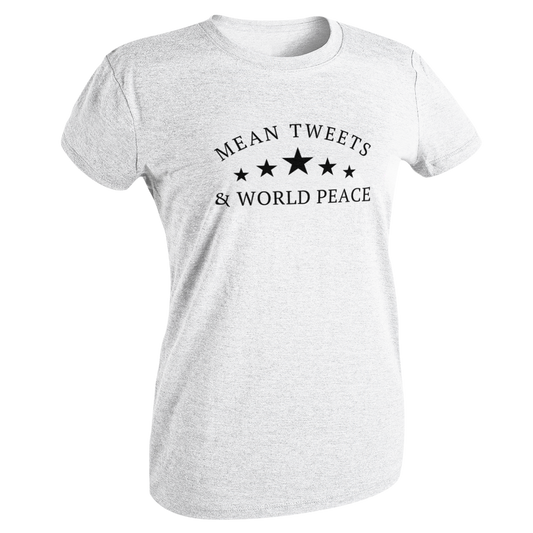 Mean Tweets and World Peace Shirt for Women, Star Shirt America USA, 45 47 Trump for President 2024, MAGA Make America Great Again AF Again, We The People Have Had Enough, Anti Kamala Harris Shirt, Conservative Republican Libertarian Freedom Tshirt for Women, Ash, from Forging Freedom