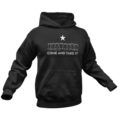 Come and Take It Texas Barbed Wire Hoodie for Men, Close the Border, Secure The Border, Southern Border Invasion, Conservative Hoodie for Men, MAGA Trump 2024 Drain the Swamp Sweatshirt, from Forging Freedom