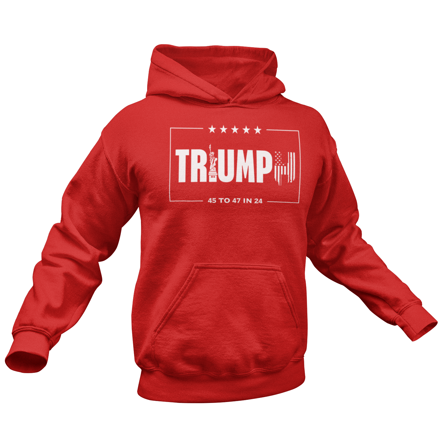 Triumph Mens Hoodie, 45 to 47 in 24 Hoodie, Red Mens Hoodie, Trump Sweatshirt, From Forging Freedom