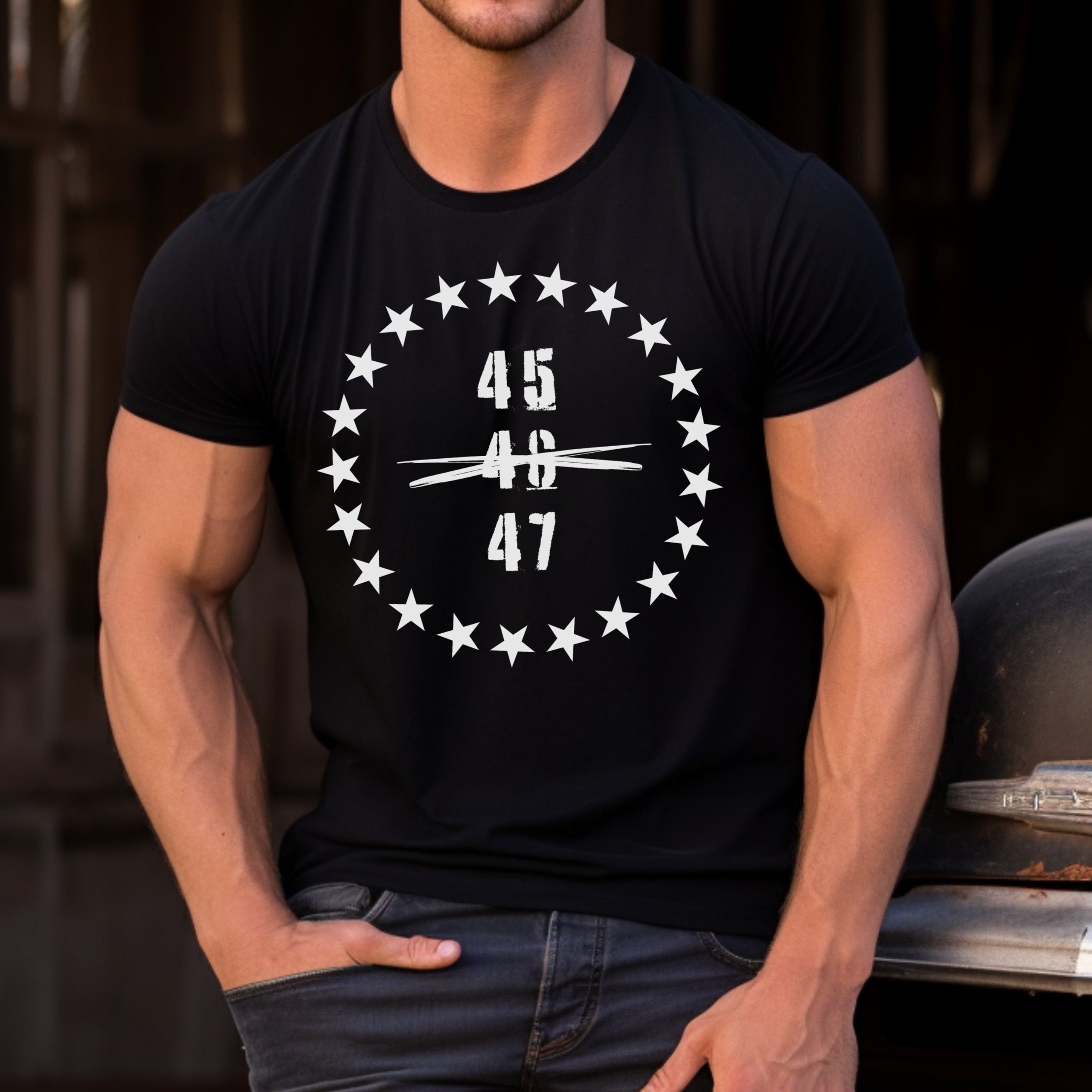 45 47 Trump for President Shirt for Men, Donald Trump 2024 Presidential Nominee, MAGA Tshirt Men, Trump 2024 Shirt, Black, from Forging Freedom