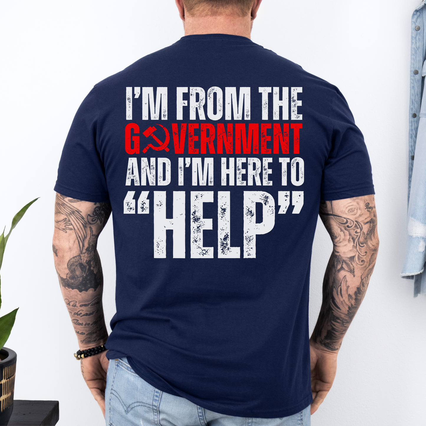 I'm From the Government and I'm Here to Help Shirt Men Anti Communism Socialism Pro Freedom Liberty Independence Patriotic Tshirt American Anti Government Small Government Libertarian Conservative Republican Vote Red Trump 2024 MAGA 45 47 USA Fight, Navy Blue, from Forging Freedom