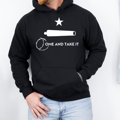 Come and Take it Barbed Wire Cannon Sweatshirt for Men, Remember the Alamo San Antonio, Close The Border Build A Wall Mass Invasion Hoodie, America First MAGA Trump for President Sweatshirt, Black, from Forging Freedom