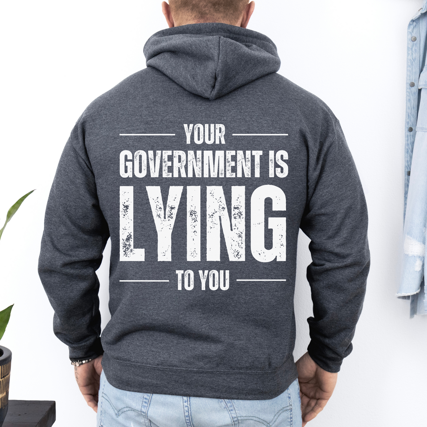 Your Government is Lying to You Hoodie for Men Anti Government Sweatshirt Conservative Libertarian Conspiracy Theorist Realist Pro Freedom Republican Patriotic Gift for Him Dad Husband Fathers Day Present Conspiracies Corruption Anti Establishment MAGA Trump 2024 Make America Great Again Election Hoodie Dark Heather from Forging Freedom