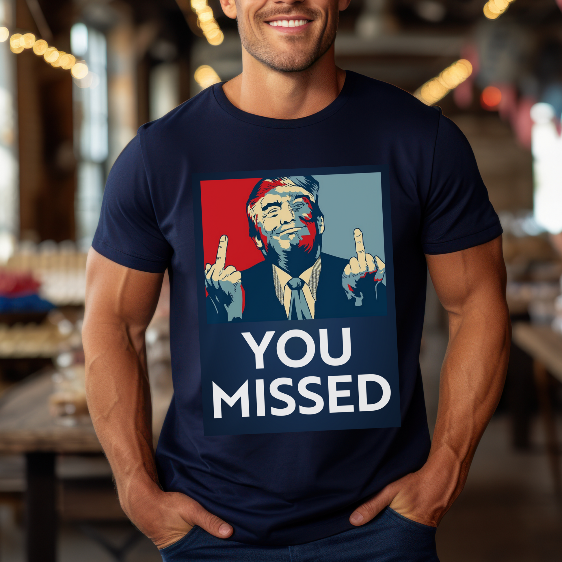 You Missed Shirt for Men Donald Trump for President 2024 Taking America Back Save USA 45 47 Stand with Trump Election Tshirt Conservative Will Not Bend or Break Standing in their Way Protect Trump Funny Political Graphic Tee Him Dad Husband Navy, from Forging Freedom