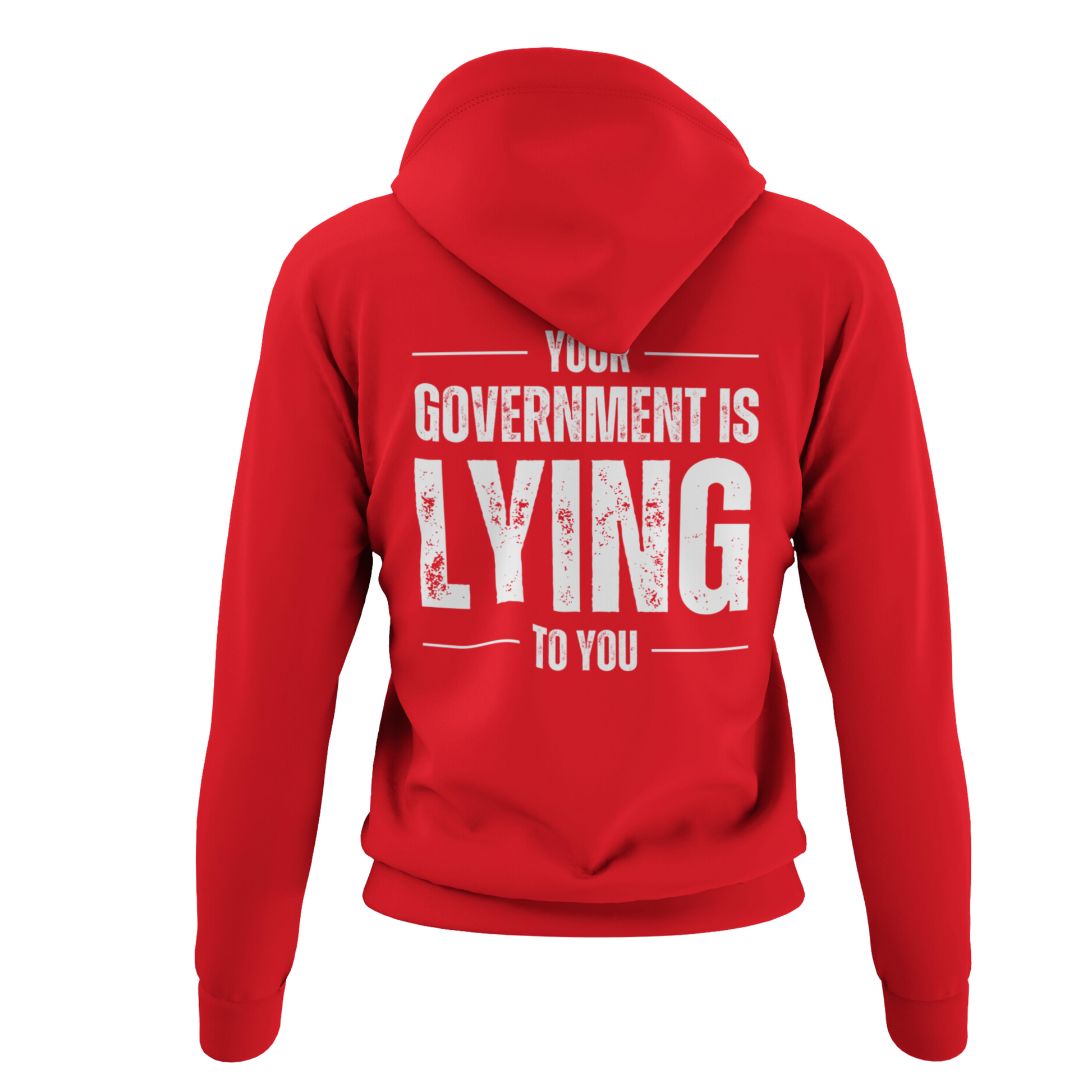 Your Government is Lying to You Hoodie for Men Anti Government Sweatshirt Conservative Libertarian Conspiracy Theorist Realist Pro Freedom Republican Patriotic Gift for Him Dad Husband Fathers Day Present Conspiracies Corruption Anti Establishment MAGA Trump 2024 Make America Great Again Election Hoodie Red from Forging Freedom