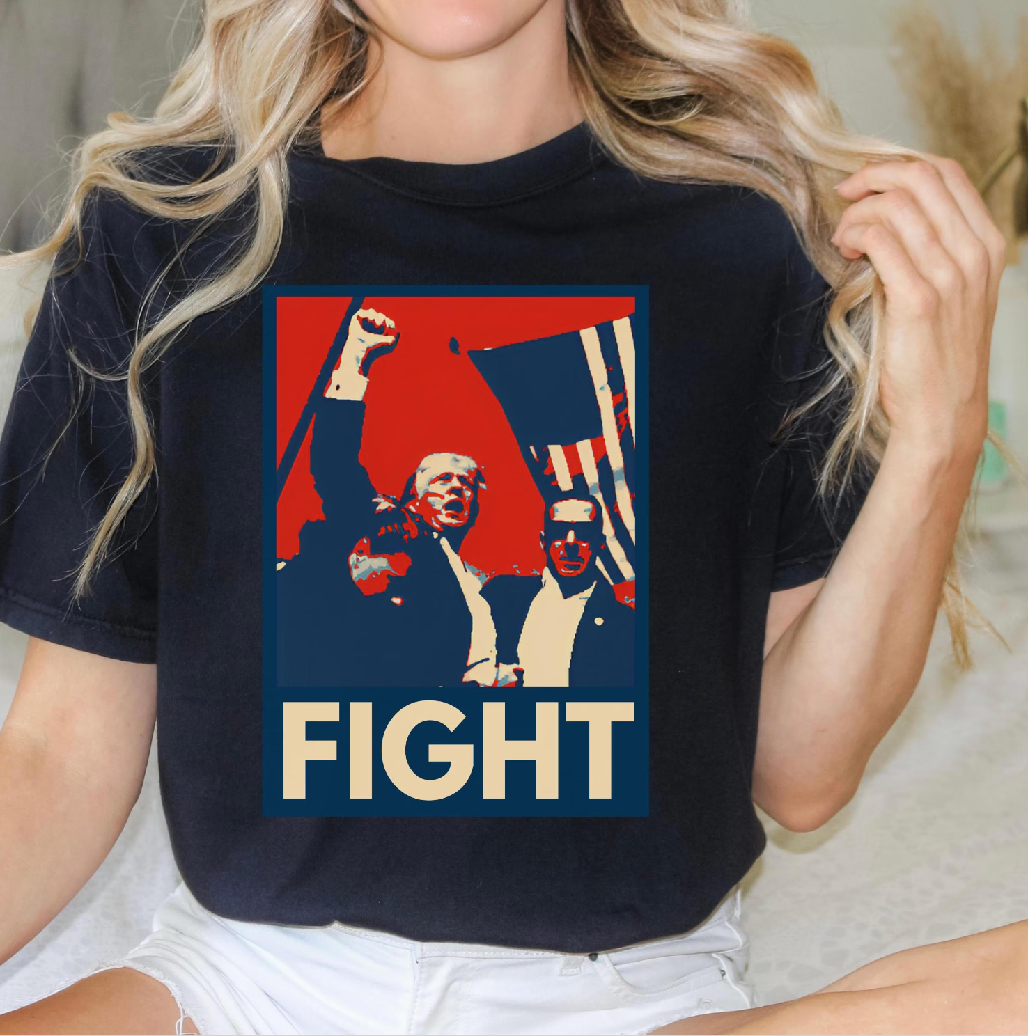 Fight Trump 2024 Shirt for Women MAGA 45 47 Election Tshirt Taking America Back Save USA Conservative Republican Felon My President Patriot Stand with Trump Save God Bless American Flag Patriotic Red White Blue Will Not Bend Graphic Tee Black, from Forging Freedom