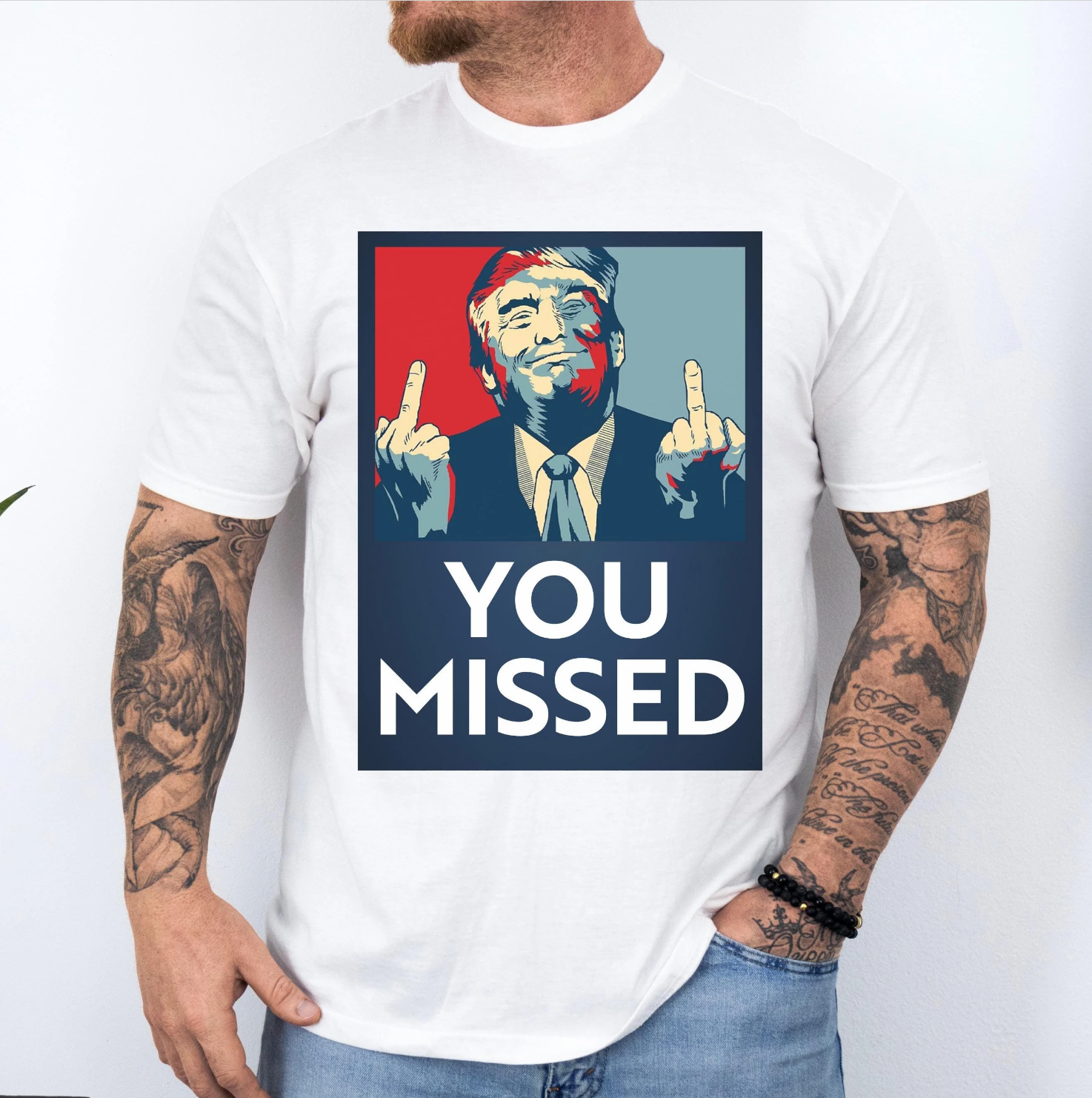 You Missed Shirt for Men Donald Trump for President 2024 Taking America Back Save USA 45 47 Stand with Trump Election Tshirt Conservative Will Not Bend or Break Standing in their Way Protect Trump Funny Political Graphic Tee Him Dad Husband White, from Forging Freedom