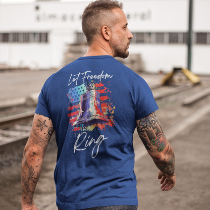 Men's Let Freedom Ring Liberty Bell 1776 Shirt, Red White and Blue, Liberty Bell, Pro Freedom USA Tshirt, Royal Blue, from Forging Freedom