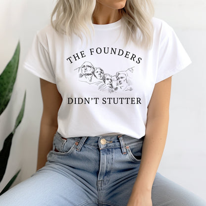 The Founders Didn't Stutter Shirt for Women, Mt Rushmore Shirt, 1776 We The People Free Speech 2A Bill of Rights Will Not Comply My Rights Your Feelings, American History Shirt, White, from Forging Freedom