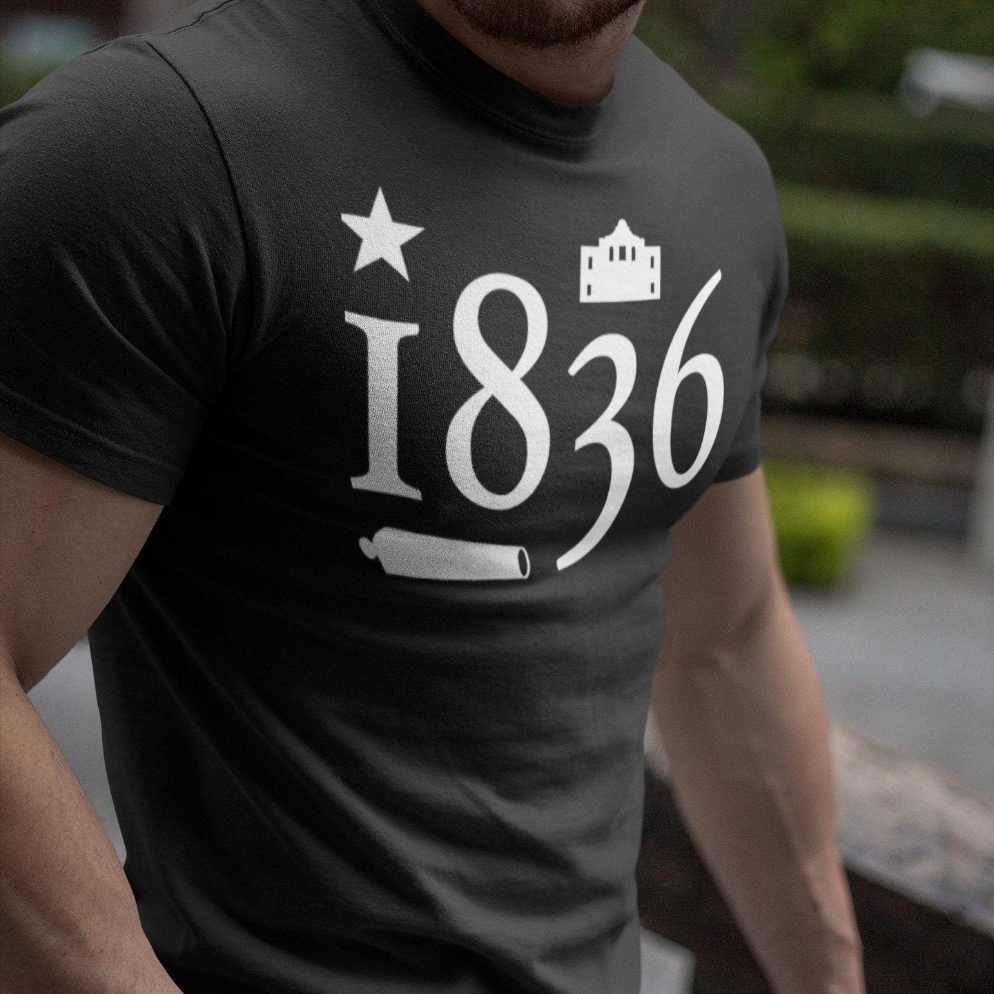 1836 Remember the Alamo, Victory or Death Shirt for Men, San Antonio Texas, Commemorate Remembrance of the Battle of the Alamo, Texas Revolution, Come and Take it Cannon, Black Shirt for Men, from Forging Freedom