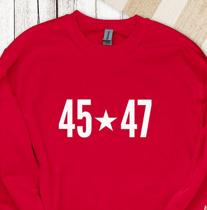 Trump for President Sweatshirt for Women, 2024 MAGA Crewneck, Save America and ReElect Donald Trump Sweater, Keep America Great, Triumph, Take America Back, Red, from Forging Freedom