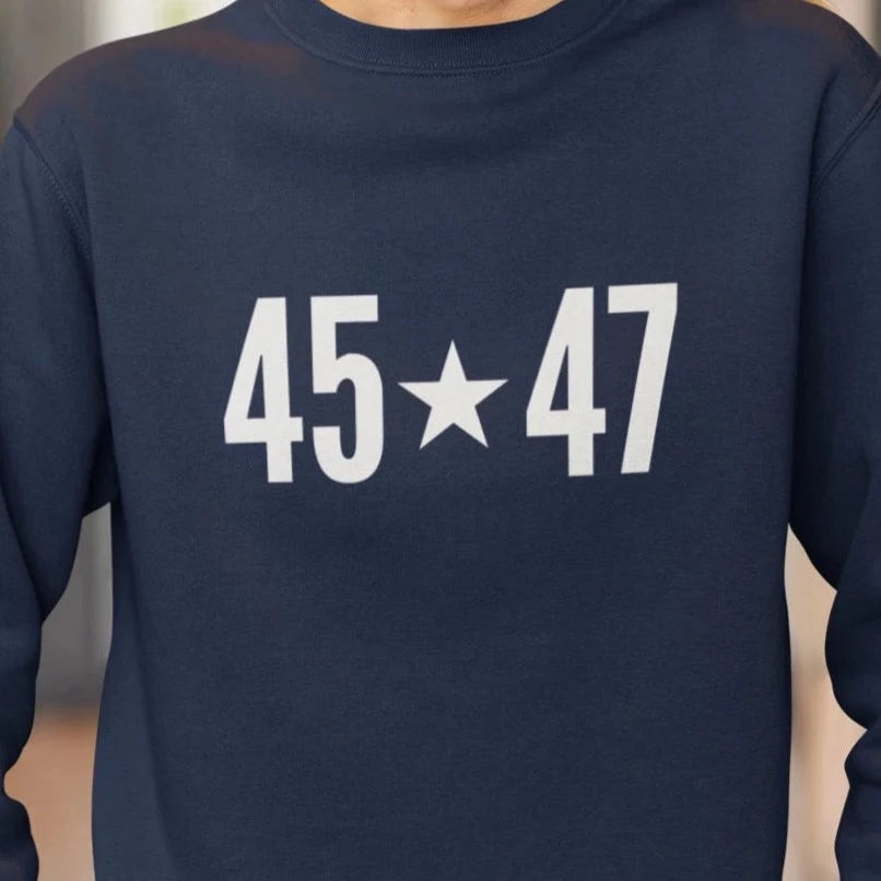 Trump for President Sweatshirt for Women, 2024 MAGA Crewneck, Save America and ReElect Donald Trump Sweater, Keep America Great, Triumph, Take America Back, Navy Blue, from Forging Freedom