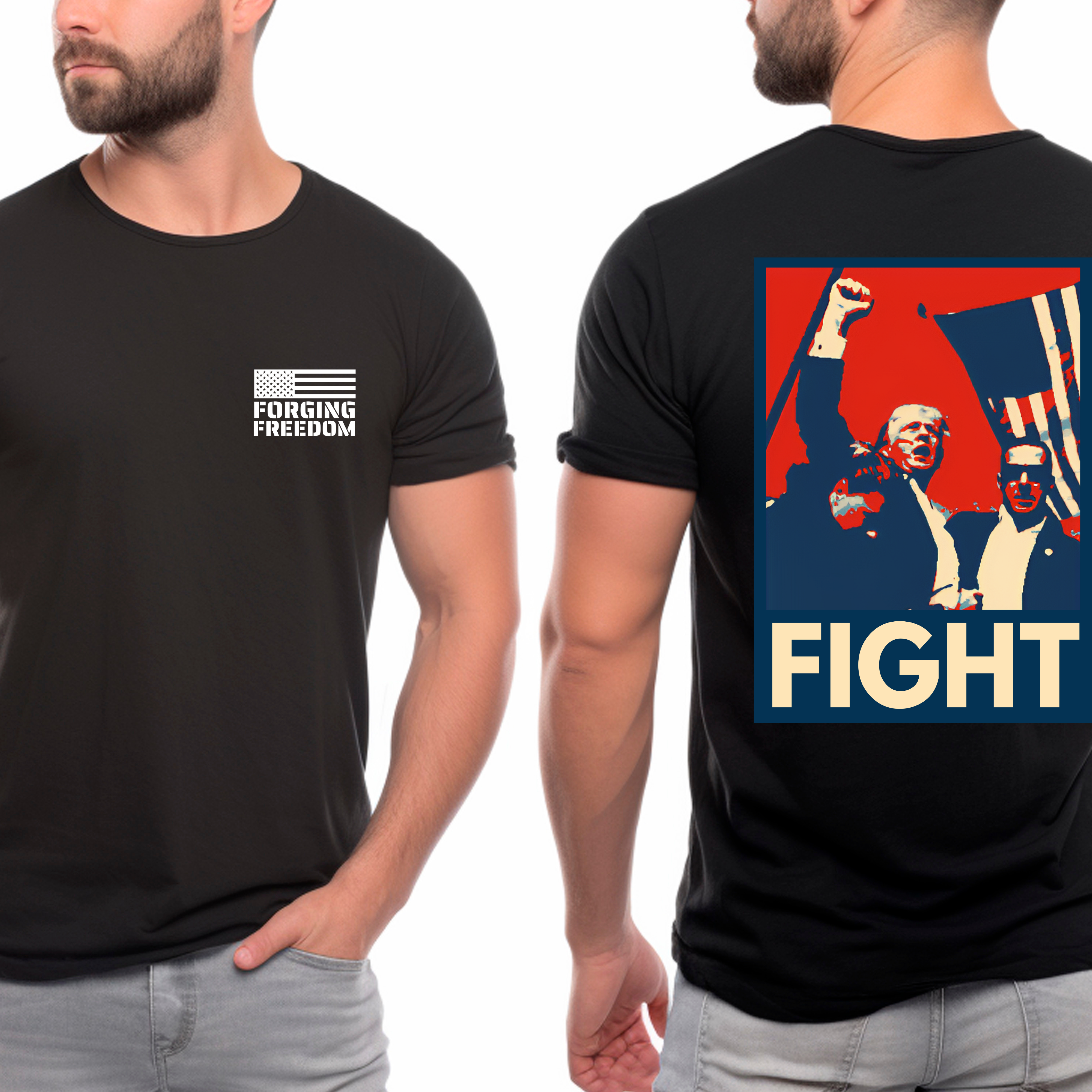 Fight Trump 2024 Shirt for Men MAGA 45 47 Election Tshirt Taking America Back Save USA Conservative Republican Felon My President Patriot Stand with Donald Trump Elect Will Not Bend Never Surrender Freedom Anti Biden Graphic Tee Gift Him Black, from Forging Freedom