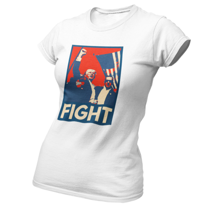 Fight Trump 2024 Shirt for Women MAGA 45 47 Election Tshirt Taking America Back Save USA Conservative Republican Felon My President Patriot Stand with Trump Save God Bless American Flag Patriotic Red White Blue Will Not Bend Graphic Tee White, from Forging Freedom