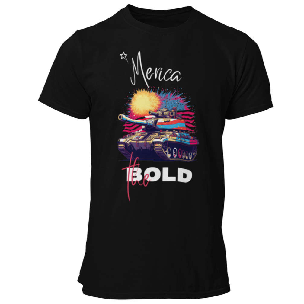 Merica the Bold Tank and Fireworks TShirt Fourth of July 4th of July Shirt