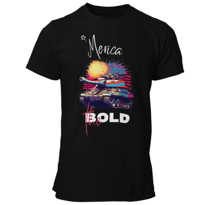 Merica the Bold Tank and Fireworks TShirt Fourth of July 4th of July Shirt