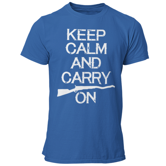 Keep Calm and Carry On Rifle TShirt Second Amendment 2A