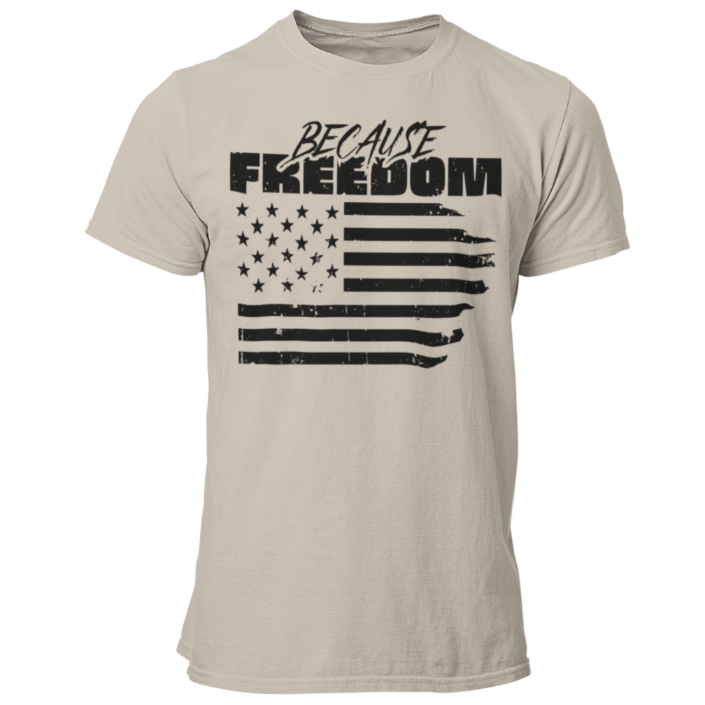 Because Freedom Flag Distressed TShirt