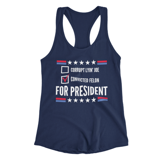 Women's Vote for Trump Checkmark Tank Top