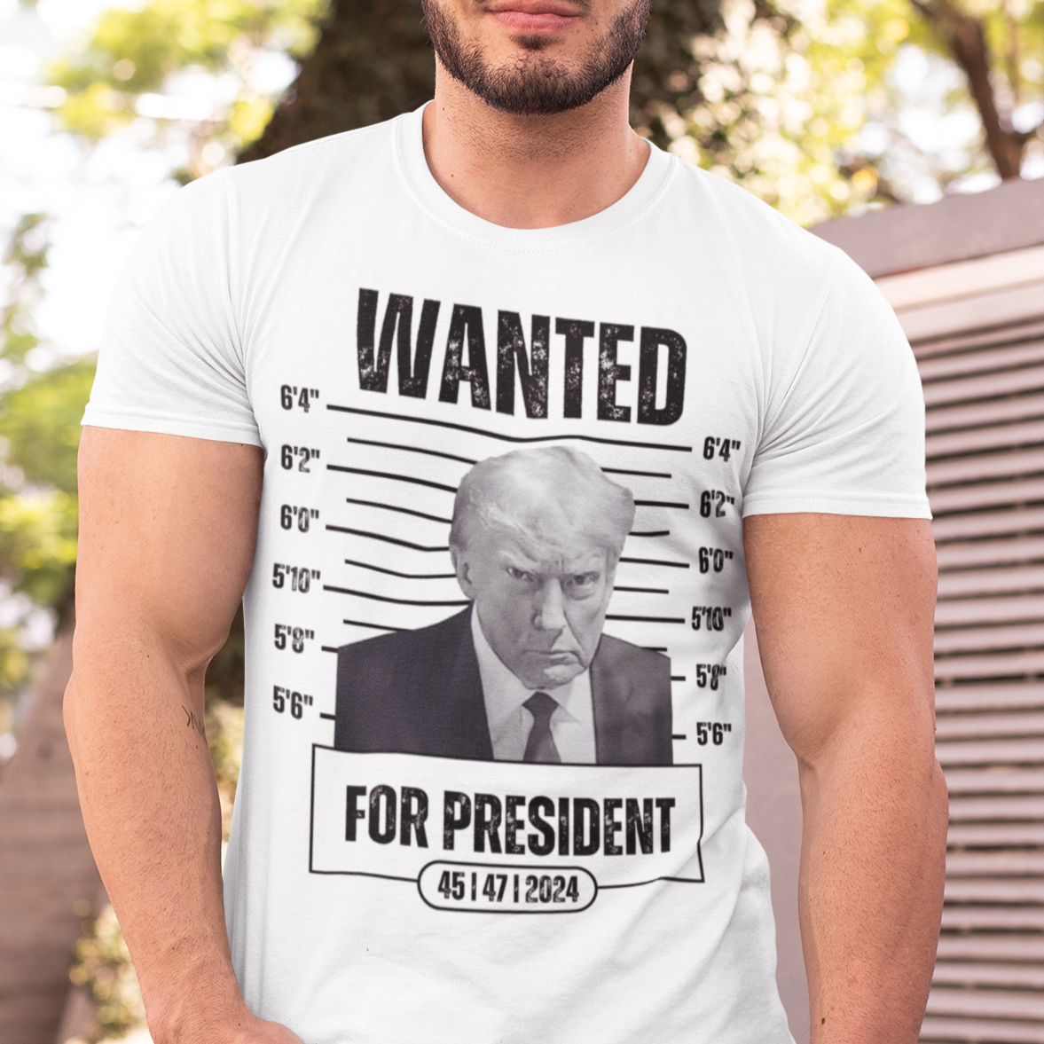 Donald Trump Mug Shot WANTED For President T-Shirt